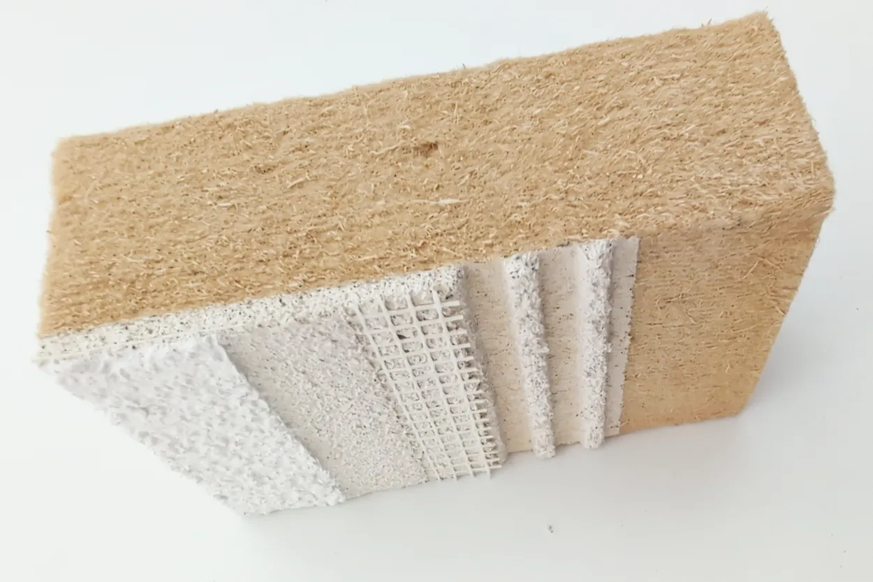 GUTEX houtvezelisolatieplaat die direct is afgewerkt met een gewapend en ademend stuclandschap